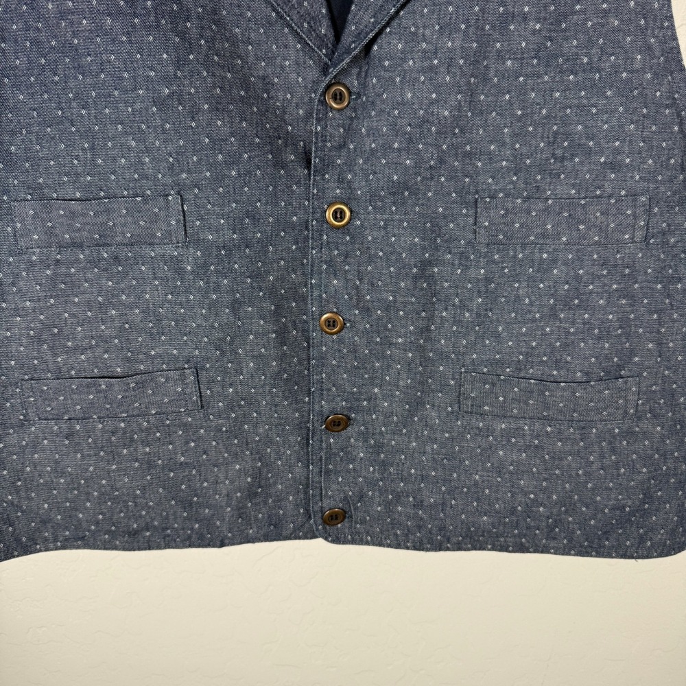 Frontier Classics Vest Mens 2XL Blue Denim Chambray Western Cowboy Steampunk - Picture 3 of 9